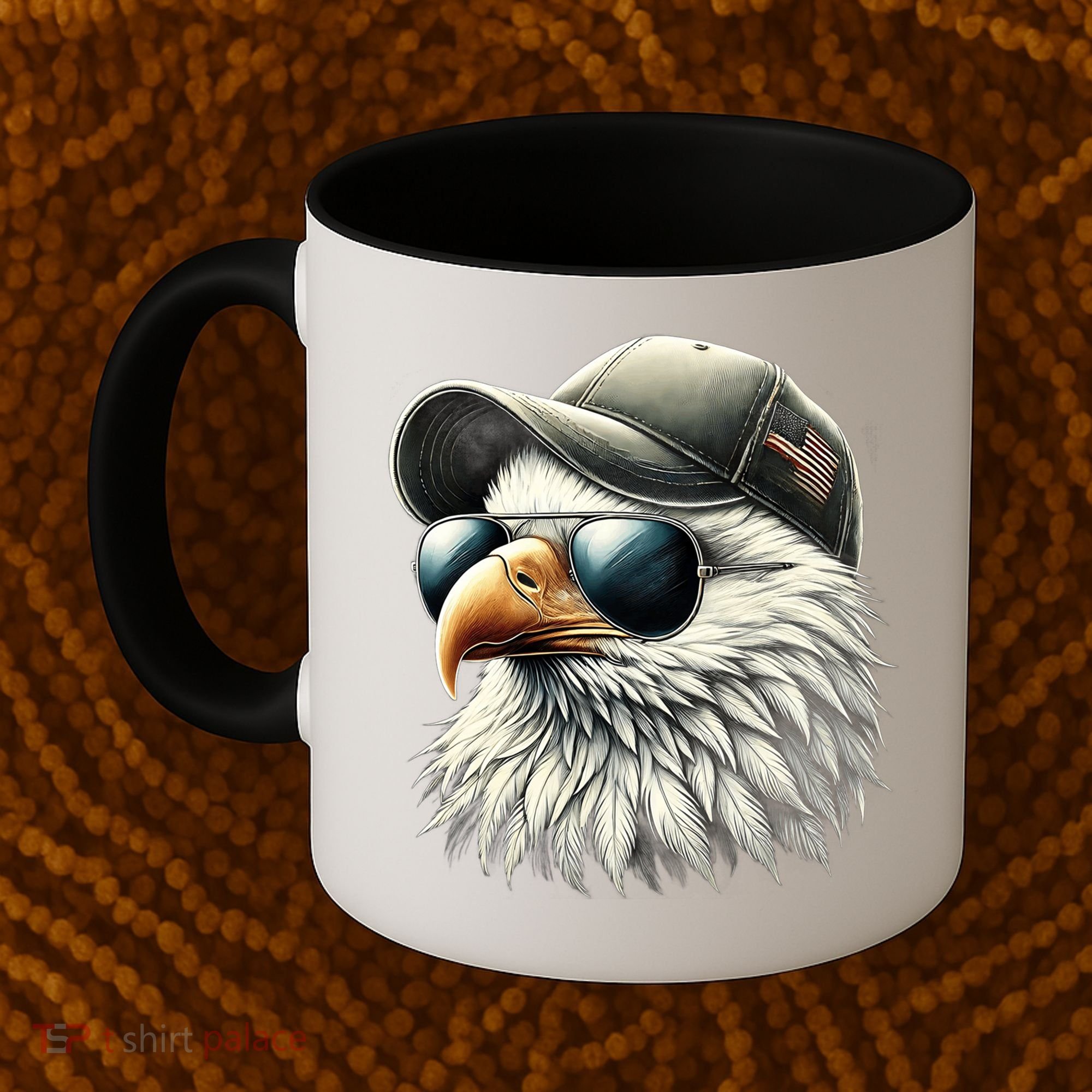 Great Gift Cool Face Eagle With Sunglasses Usa Bald Eagle Flying Bird Coffee Mug