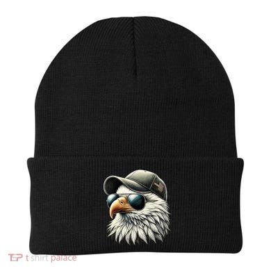  Great Gift Cool Face Eagle With Sunglasses Usa Bald Eagle Flying Bird Beanie