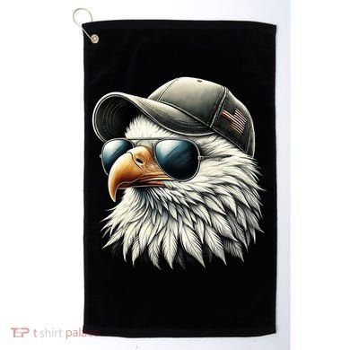  Great Gift Cool Face Eagle With Sunglasses Usa Bald Eagle Flying Bird Golf Towel