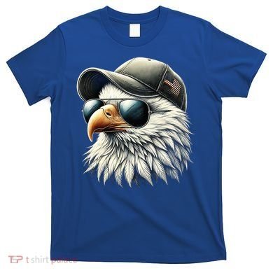  Great Gift Cool Face Eagle With Sunglasses Usa Bald Eagle Flying Bird T-Shirt