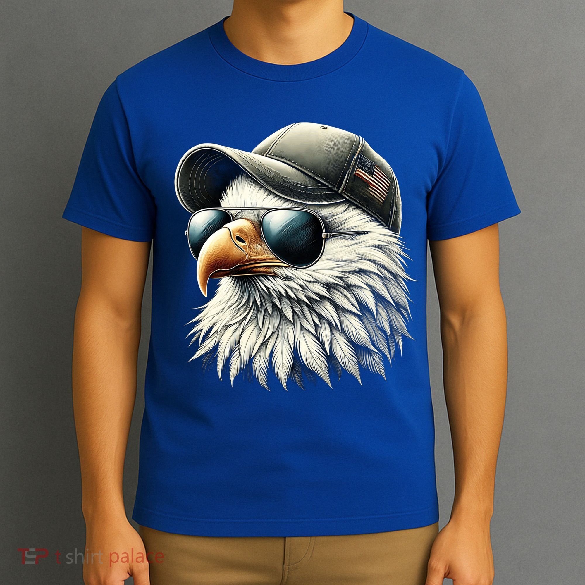  Great Gift Cool Face Eagle With Sunglasses Usa Bald Eagle Flying Bird T-Shirt