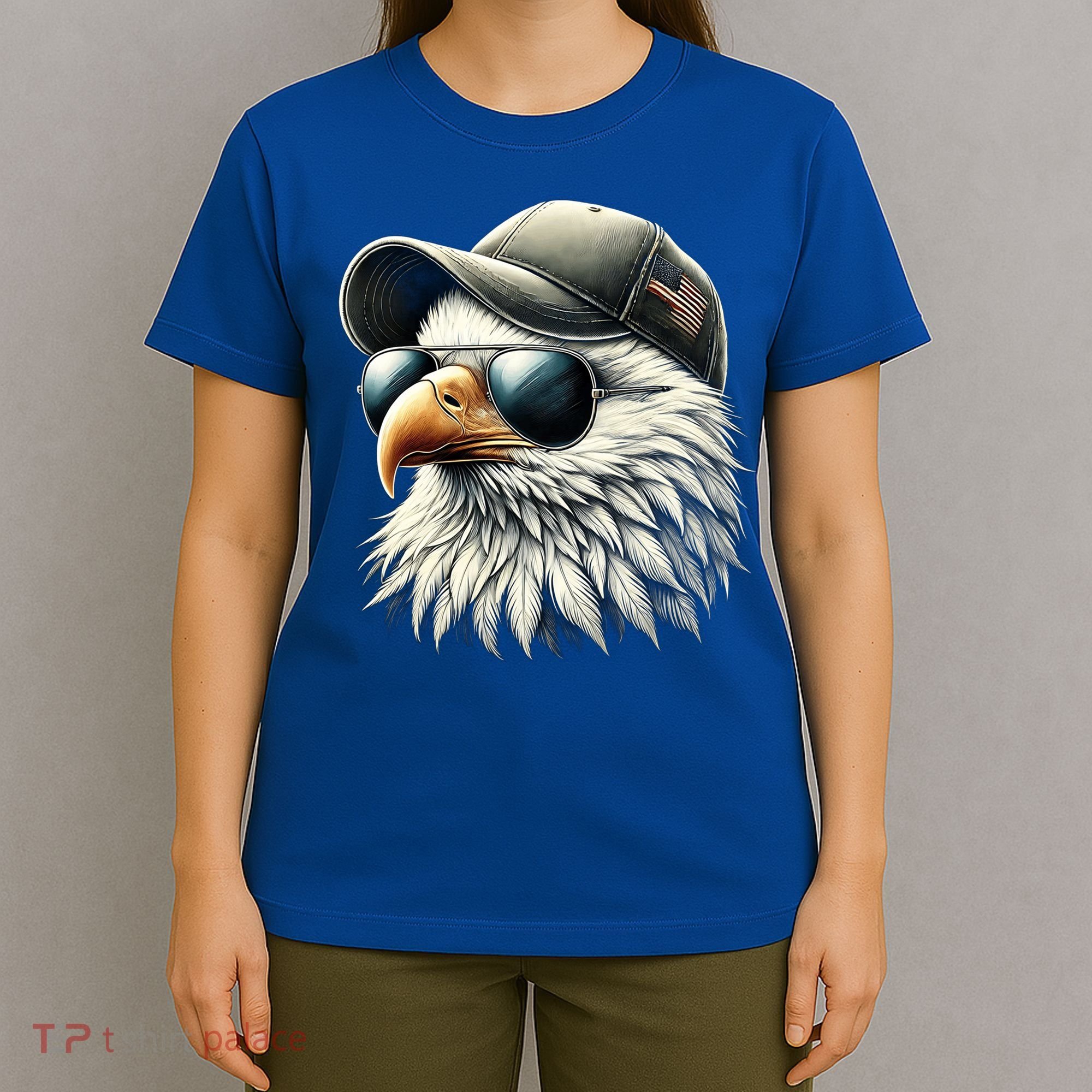  Great Gift Cool Face Eagle With Sunglasses Usa Bald Eagle Flying Bird T-Shirt