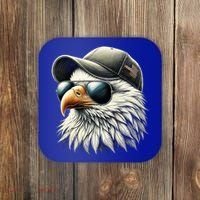  Great Gift Cool Face Eagle With Sunglasses Usa Bald Eagle Flying Bird Coaster thumb 0
