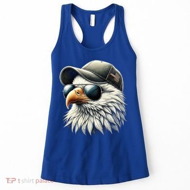  Great Gift Cool Face Eagle With Sunglasses Usa Bald Eagle Flying Bird Women's Tank Top