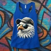  Great Gift Cool Face Eagle With Sunglasses Usa Bald Eagle Flying Bird Women's Tank Top thumb 3