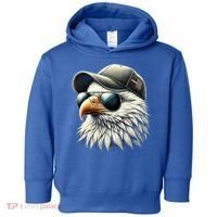  Great Gift Cool Face Eagle With Sunglasses Usa Bald Eagle Flying Bird Toddler Hoodie thumb 0