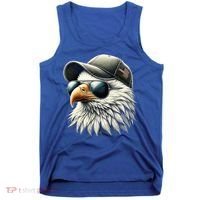 Great Gift Cool Face Eagle With Sunglasses Usa Bald Eagle Flying Bird Tank Top thumb 0