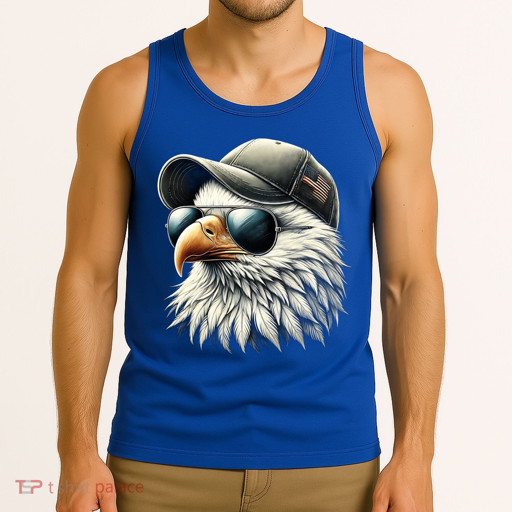  Great Gift Cool Face Eagle With Sunglasses Usa Bald Eagle Flying Bird Tank Top