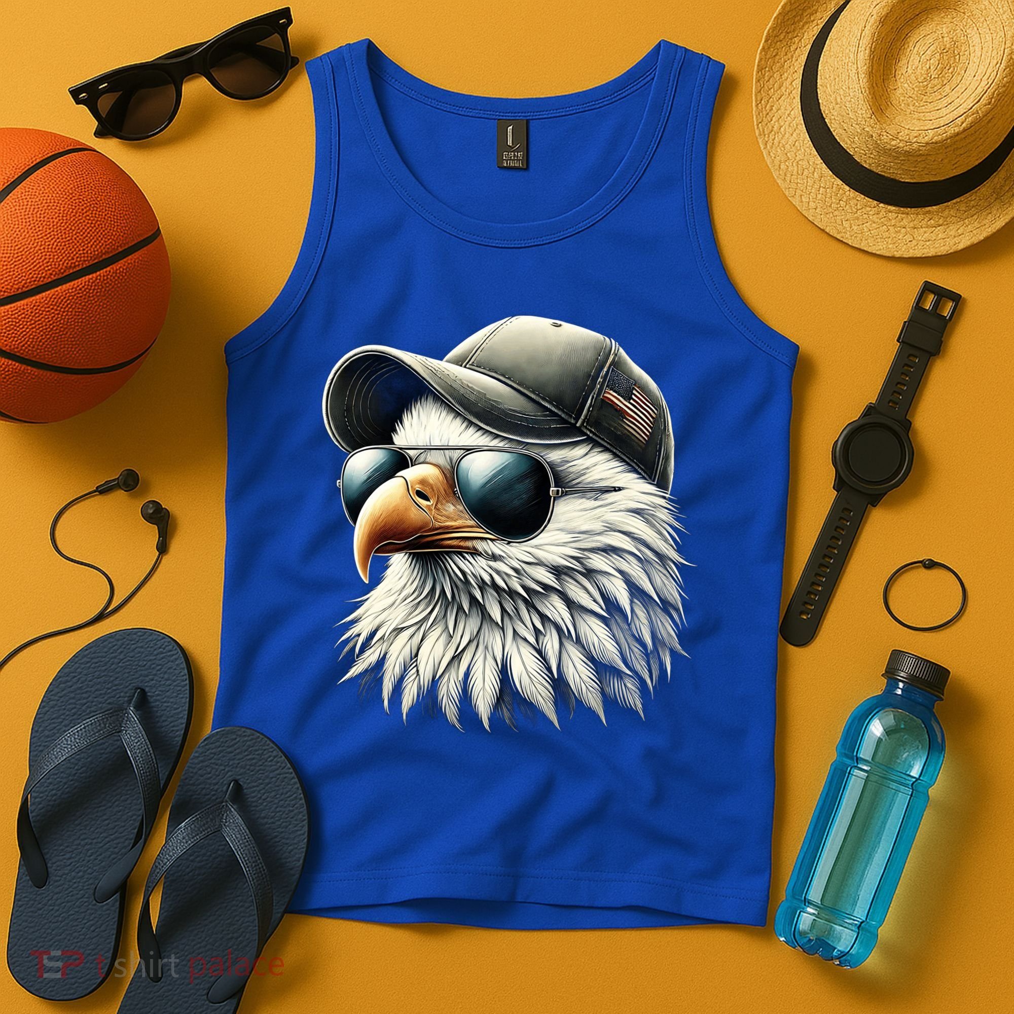  Great Gift Cool Face Eagle With Sunglasses Usa Bald Eagle Flying Bird Tank Top