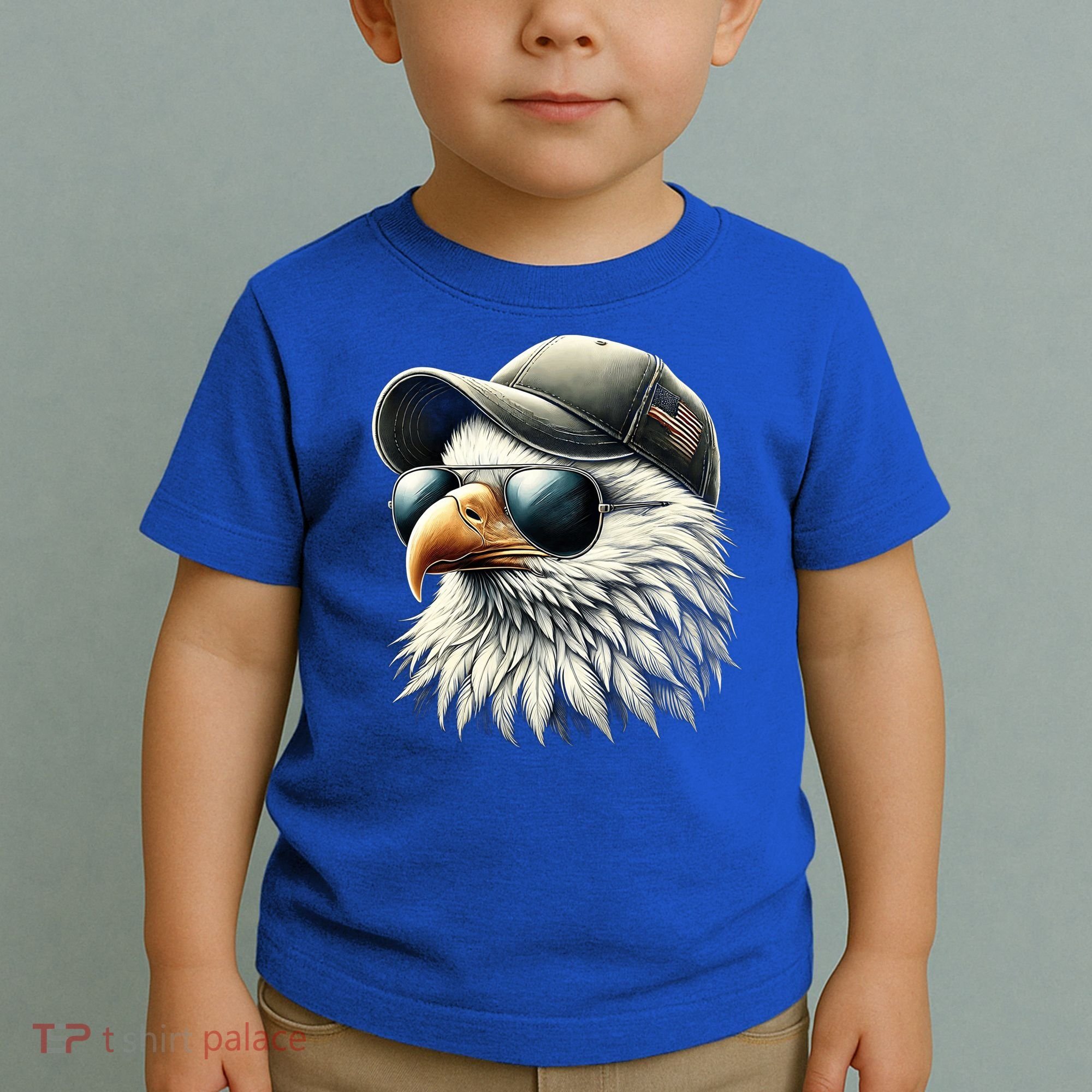  Great Gift Cool Face Eagle With Sunglasses Usa Bald Eagle Flying Bird Toddler T-Shirt