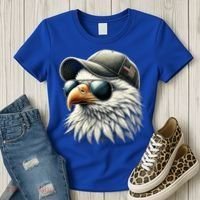  Great Gift Cool Face Eagle With Sunglasses Usa Bald Eagle Flying Bird Women's T-Shirt thumb 3