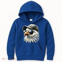  Great Gift Cool Face Eagle With Sunglasses Usa Bald Eagle Flying Bird Kids Hoodie thumb 0