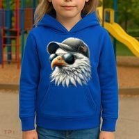  Great Gift Cool Face Eagle With Sunglasses Usa Bald Eagle Flying Bird Kids Hoodie thumb 3