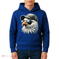  Great Gift Cool Face Eagle With Sunglasses Usa Bald Eagle Flying Bird Kids Hoodie thumb 4