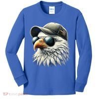  Great Gift Cool Face Eagle With Sunglasses Usa Bald Eagle Flying Bird Kids Long Sleeve Shirt thumb 0
