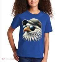  Great Gift Cool Face Eagle With Sunglasses Usa Bald Eagle Flying Bird Kids T-Shirt thumb 2