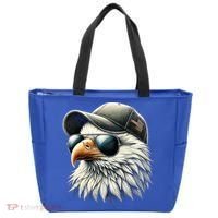  Great Gift Cool Face Eagle With Sunglasses Usa Bald Eagle Flying Bird Tote Bag thumb 0