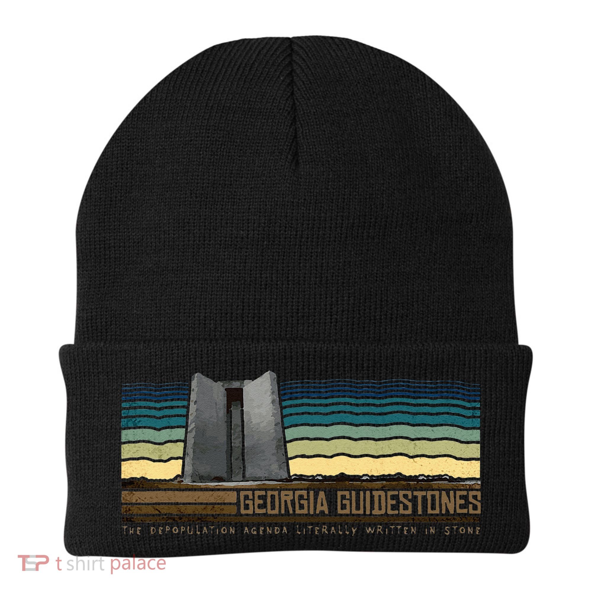 Georgia Guidestones Depopulation Written In Stone Retro Beanie