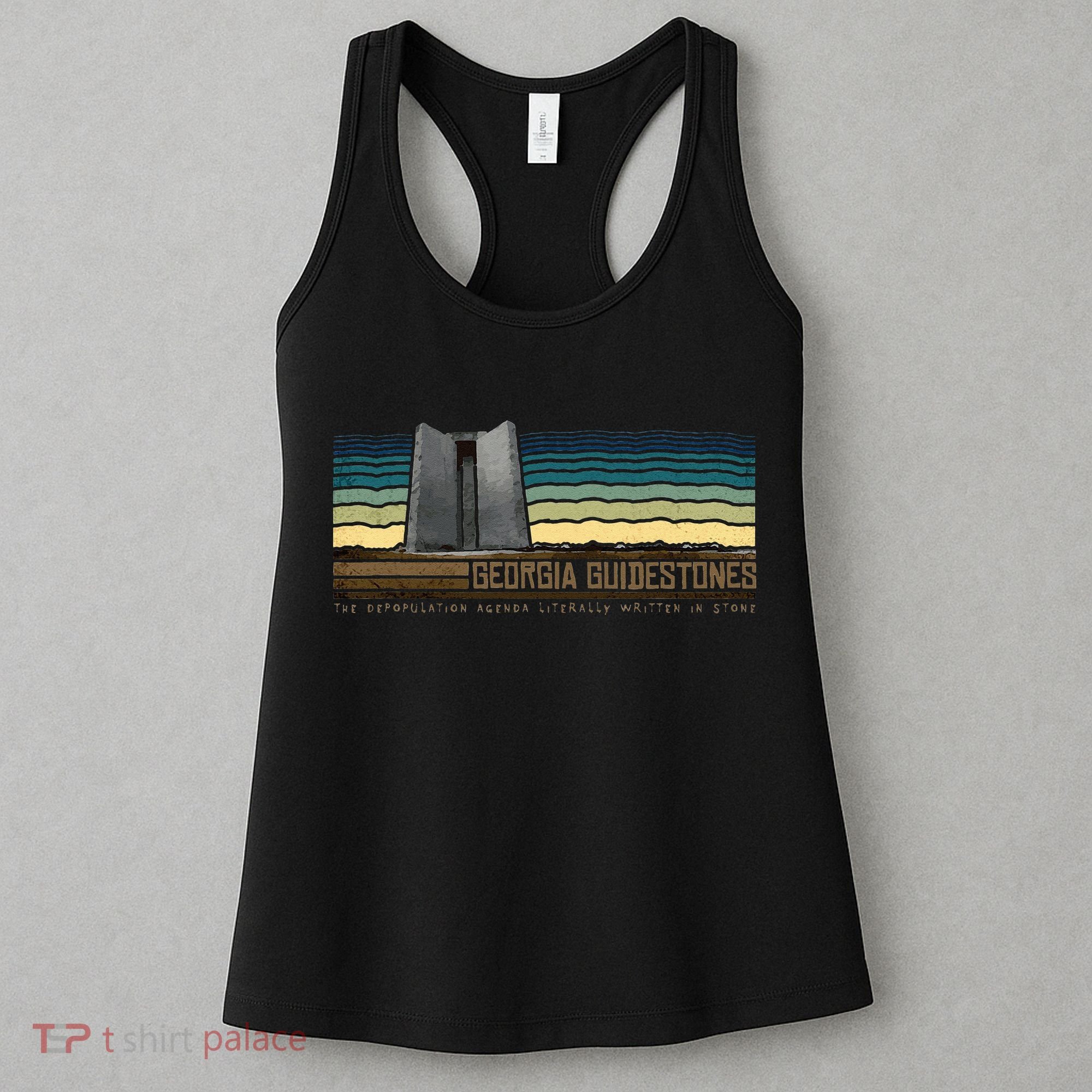 Georgia Guidestones Depopulation Written In Stone Retro Women's Tank Top
