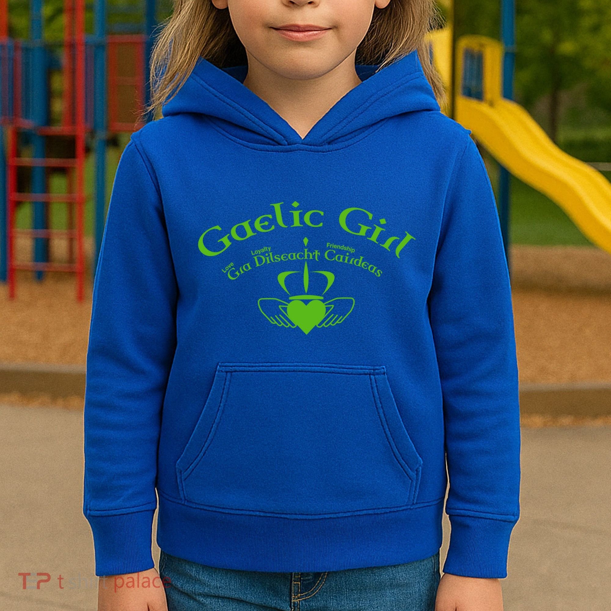 Gaelic Gra Dilseacht Cairdeas Claddagh Gift Kids Hoodie