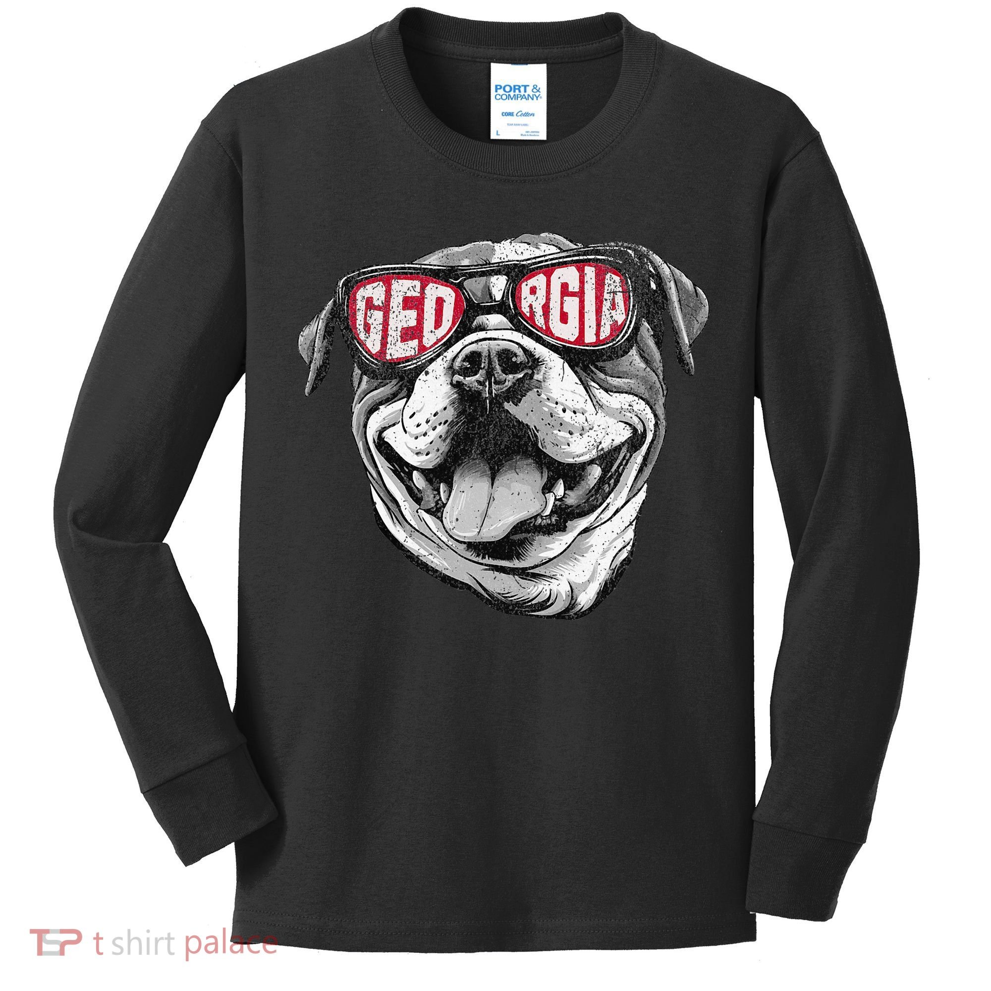 Ga Georgia Dog Sport Lovers Kids Long Sleeve Shirt