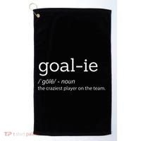Goalie Goalkeeper Definition Soccer Hockey Player Golf Towel thumb 0