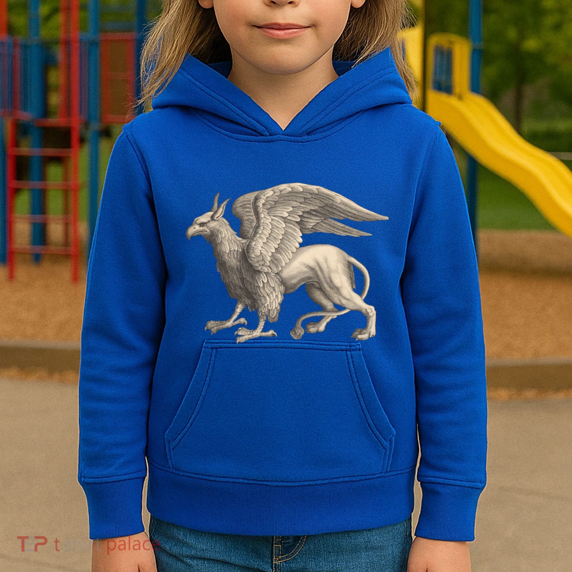 Griffin Gift Eagle Lion Medieval Bird Mythical Creature Gift Kids Hoodie