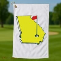 Georgia Golf Flag State Golf Towel thumb 1