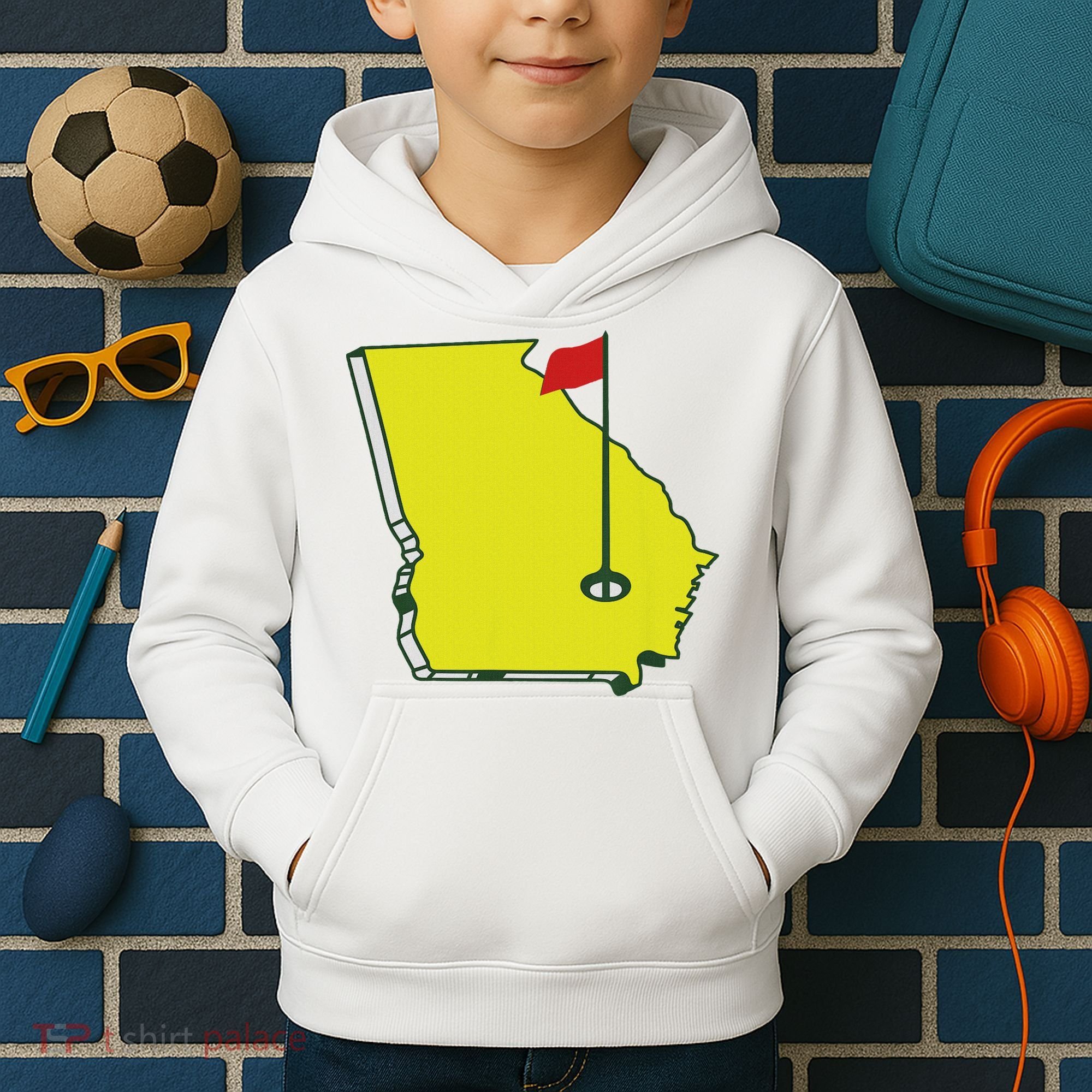 Georgia Golf Flag State Kids Hoodie