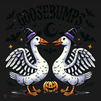 Goosebumps Geese Funny Halloween Witches Hat Coaster thumb 2