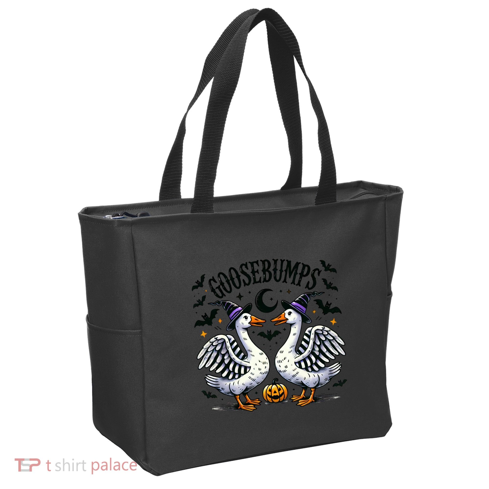 Goosebumps Geese Funny Halloween Witches Hat Tote Bag