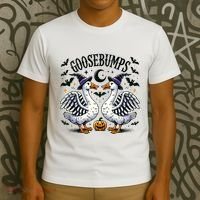 Goosebumps Geese Funny Halloween Witches Hat T-Shirt thumb 3