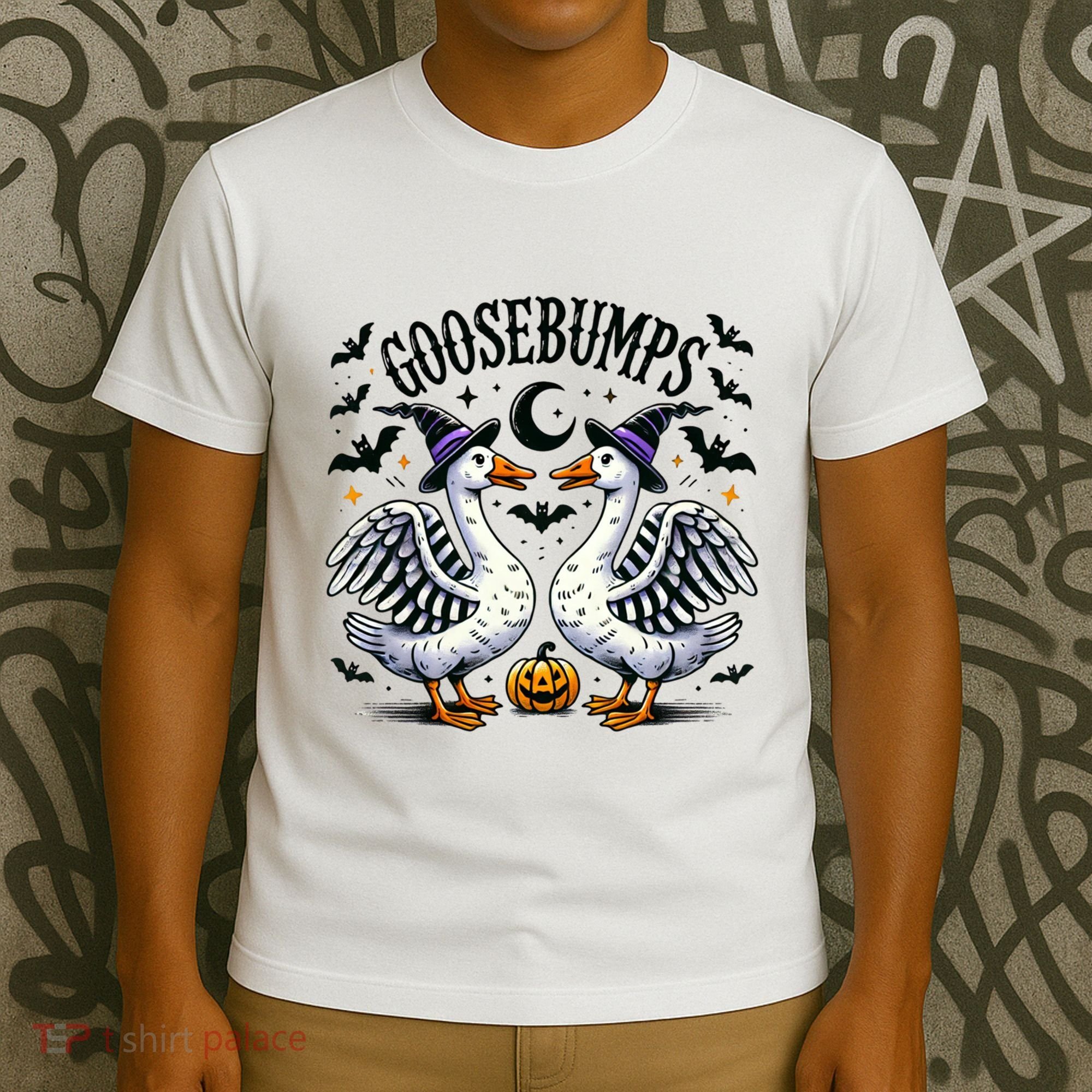 Goosebumps Geese Funny Halloween Witches Hat T-Shirt