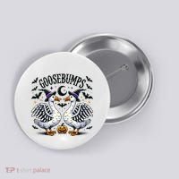 Goosebumps Geese Funny Halloween Witches Hat Button thumb 0