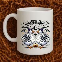 Goosebumps Geese Funny Halloween Witches Hat Coffee Mug thumb 2