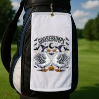 Goosebumps Geese Funny Halloween Witches Hat Golf Towel thumb 2