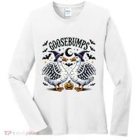 Goosebumps Geese Funny Halloween Witches Hat Women's Long Sleeve Shirt thumb 0