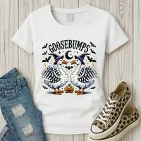 Goosebumps Geese Funny Halloween Witches Hat Women's T-Shirt thumb 3