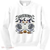 Goosebumps Geese Funny Halloween Witches Hat Kids Sweatshirt thumb 0