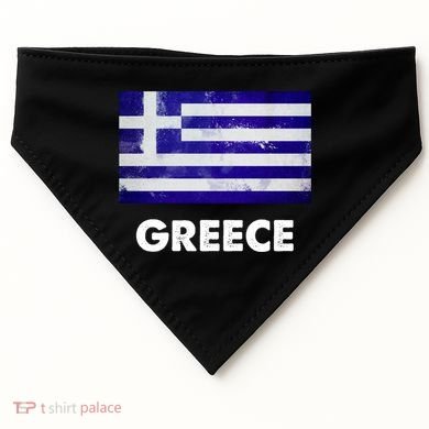 Greek Greece Flag Cool Gift USA-Made Doggie Bandana