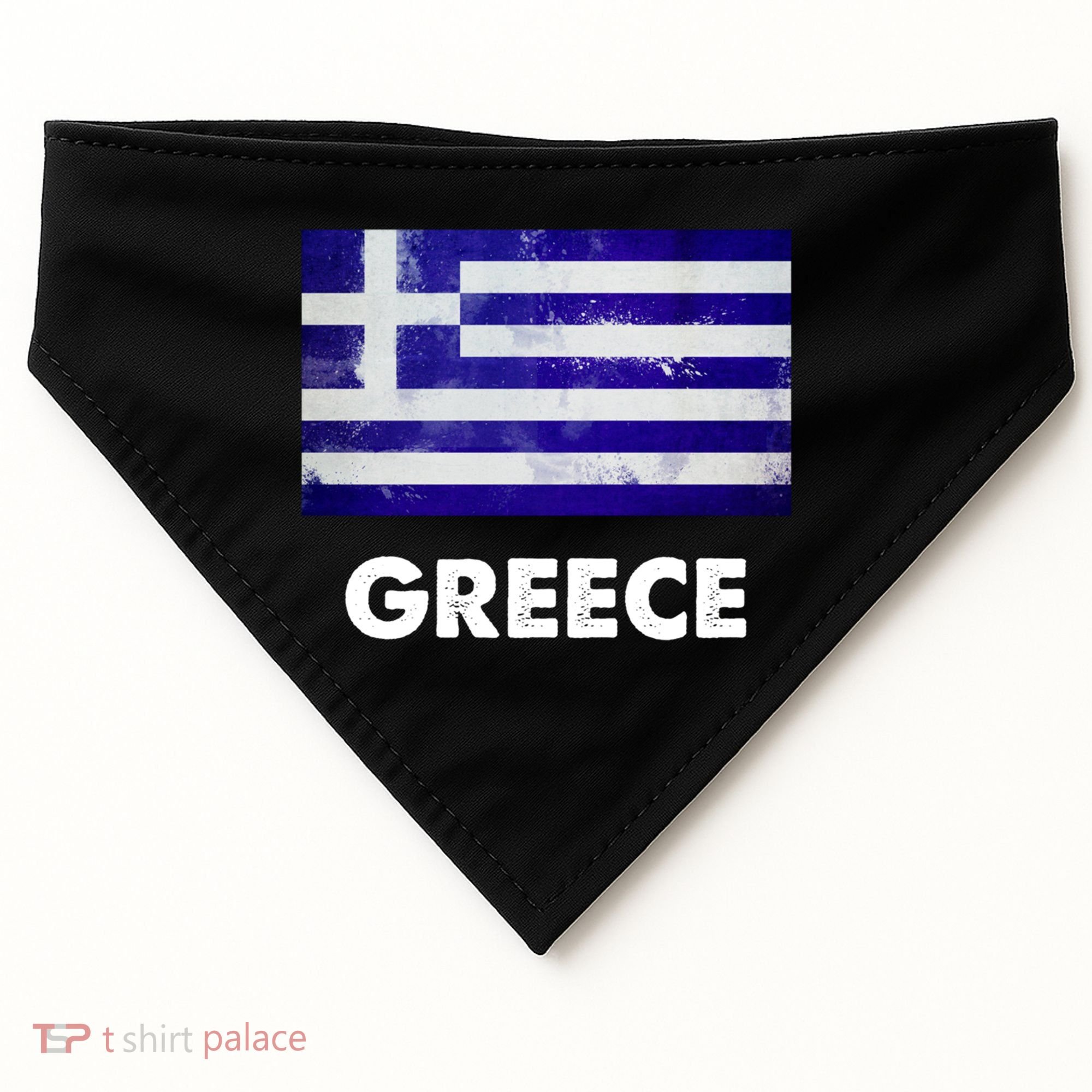 Greek Greece Flag Cool Gift USA-Made Doggie Bandana