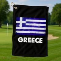 Greek Greece Flag Cool Gift Golf Towel thumb 1
