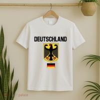 Germany German Football Soccer Ball Travel Retro Jersey T-Shirt thumb 2