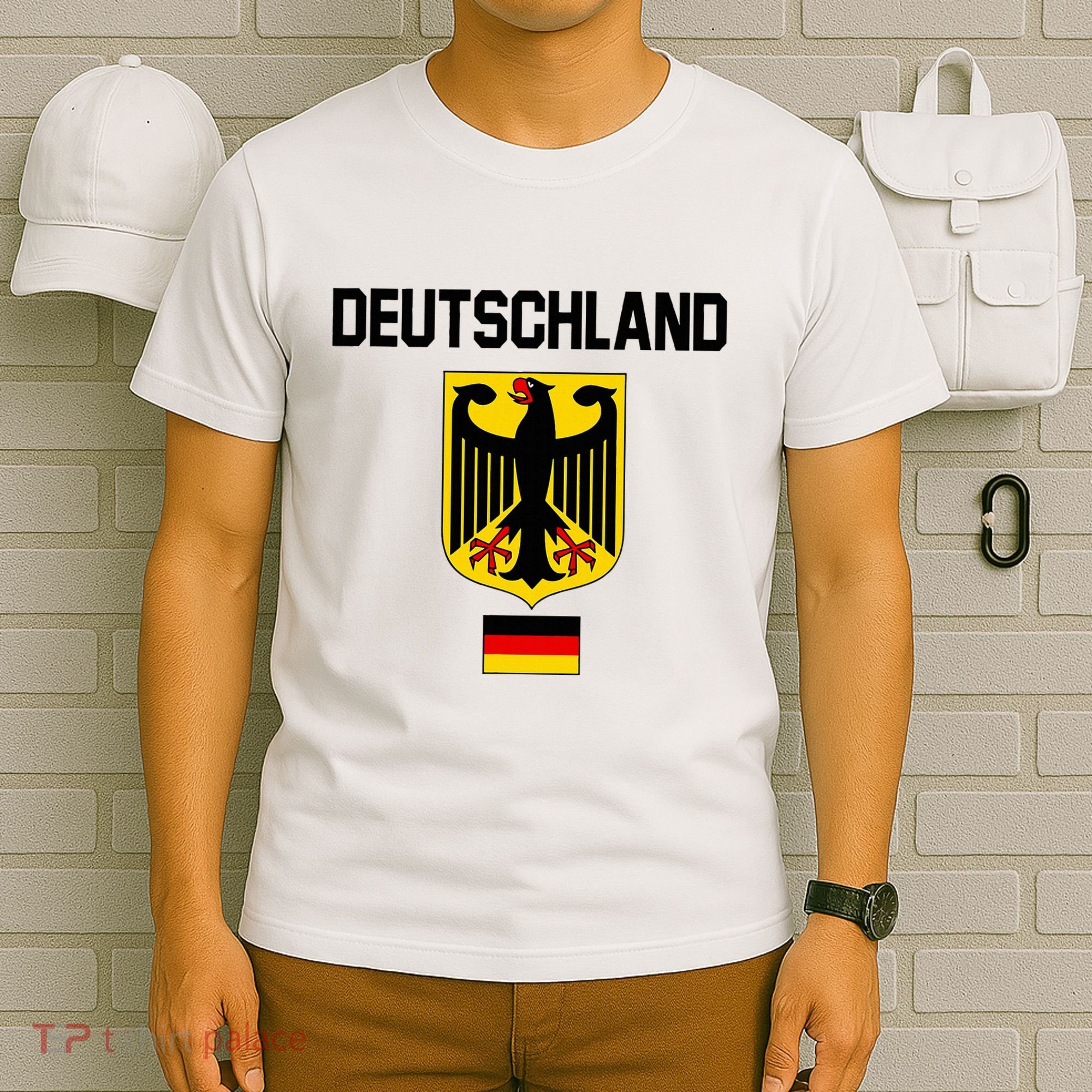 Germany German Football Soccer Ball Travel Retro Jersey T-Shirt