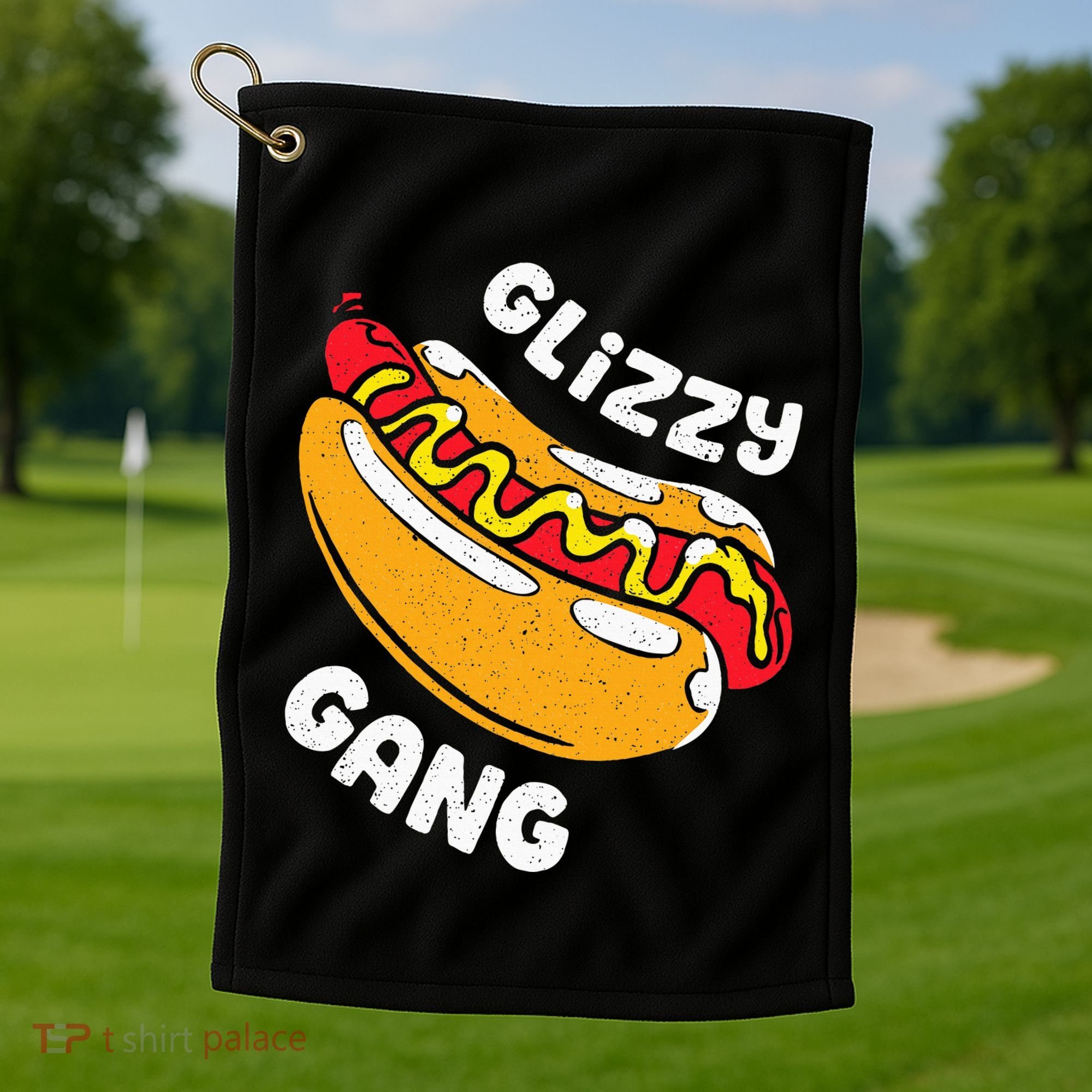 Glizzy Gang Funny Hot Dog Golf Towel