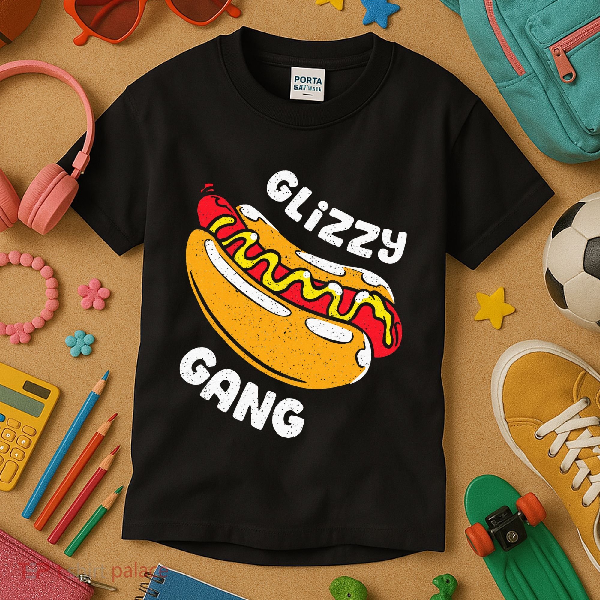 Glizzy Gang Funny Hot Dog Kids T-Shirt