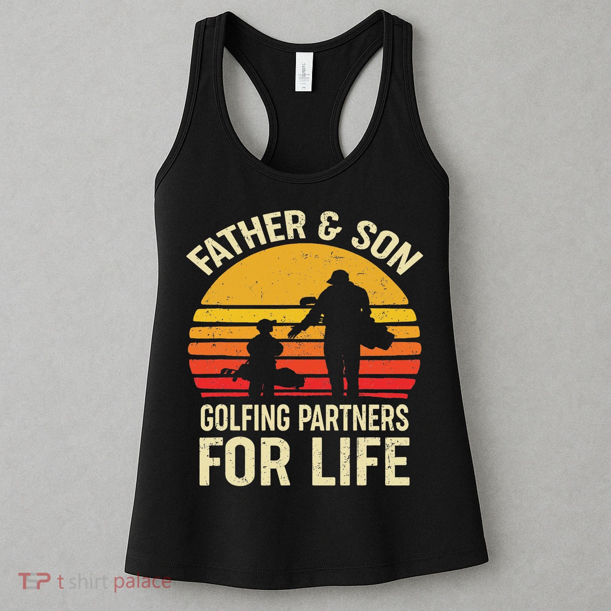 Golf Golfing Father Son Matching Dad Women's Tank Top