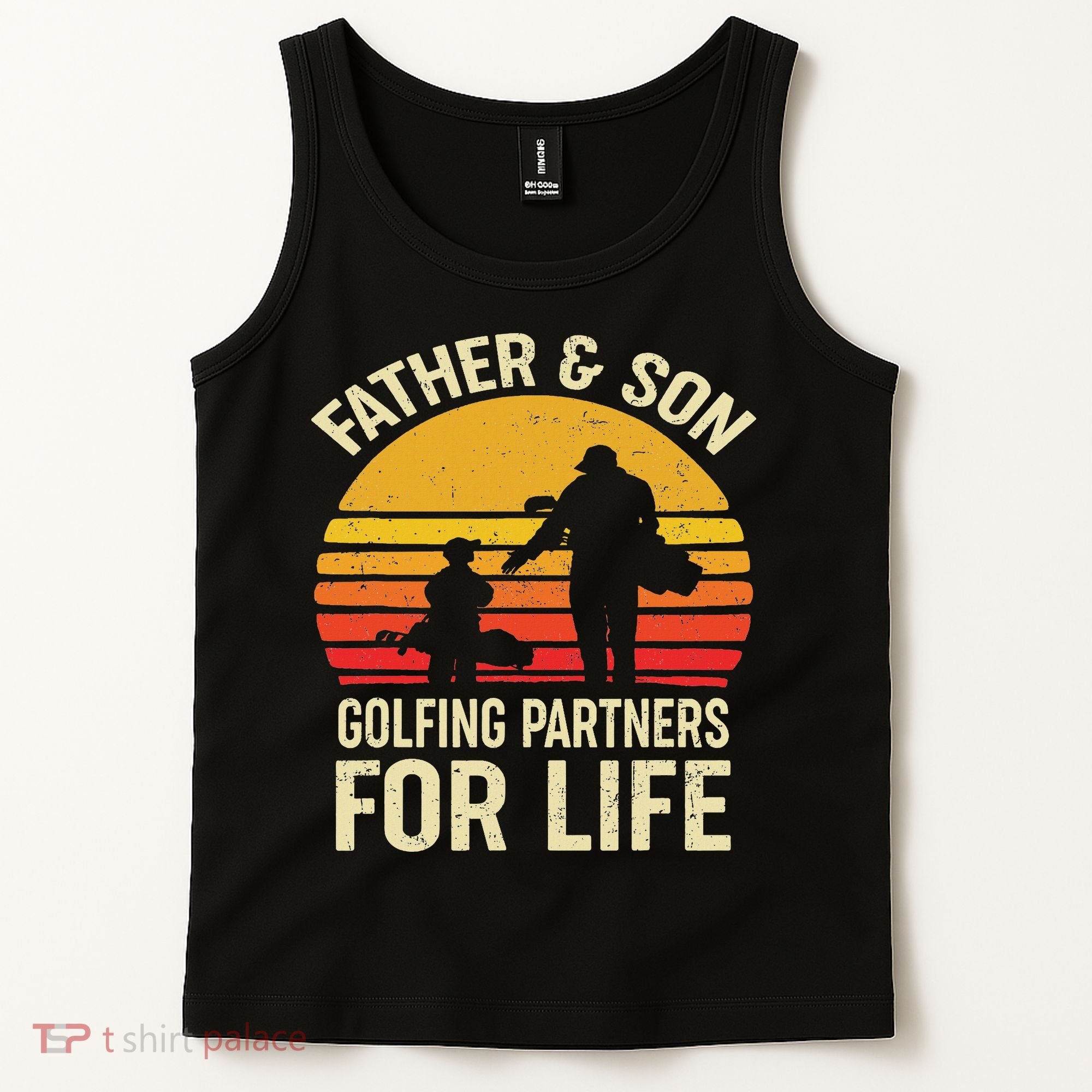 Golf Golfing Father Son Matching Dad Tank Top