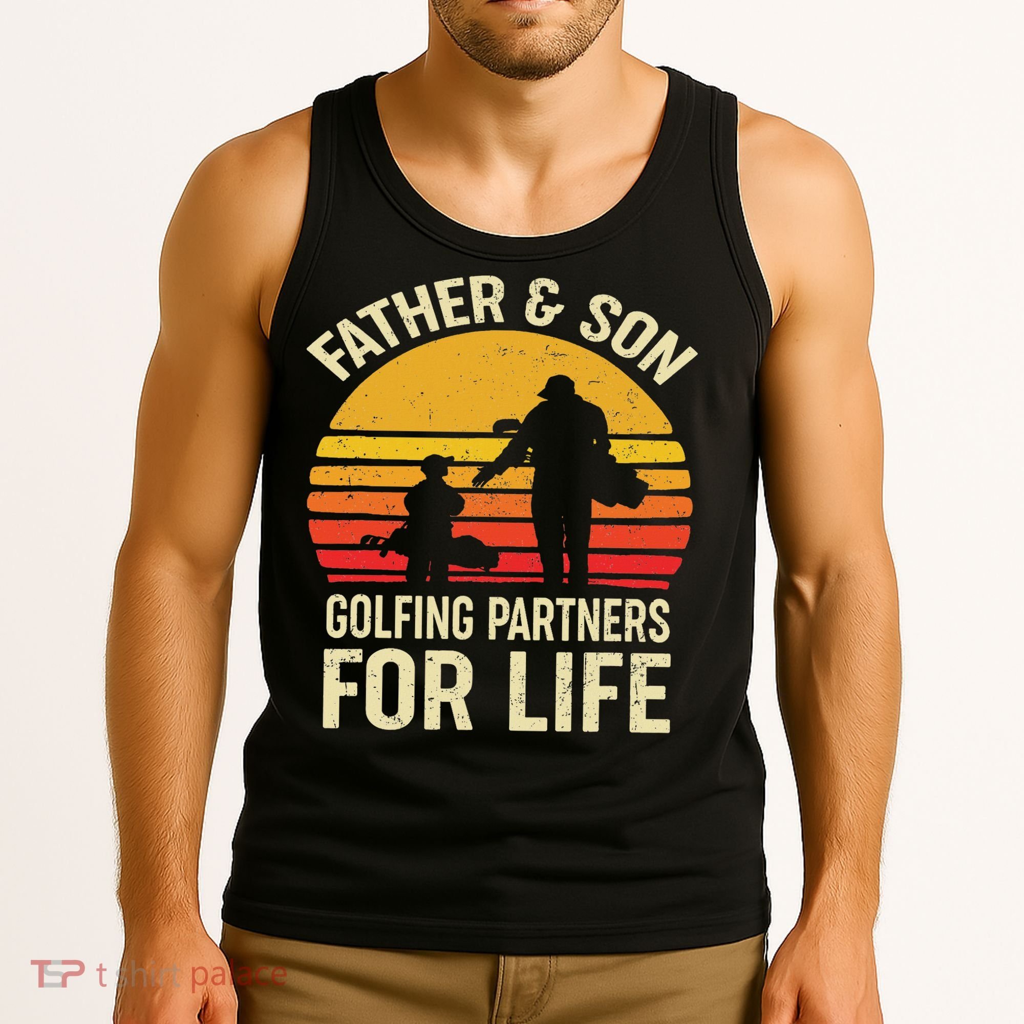 Golf Golfing Father Son Matching Dad Tank Top