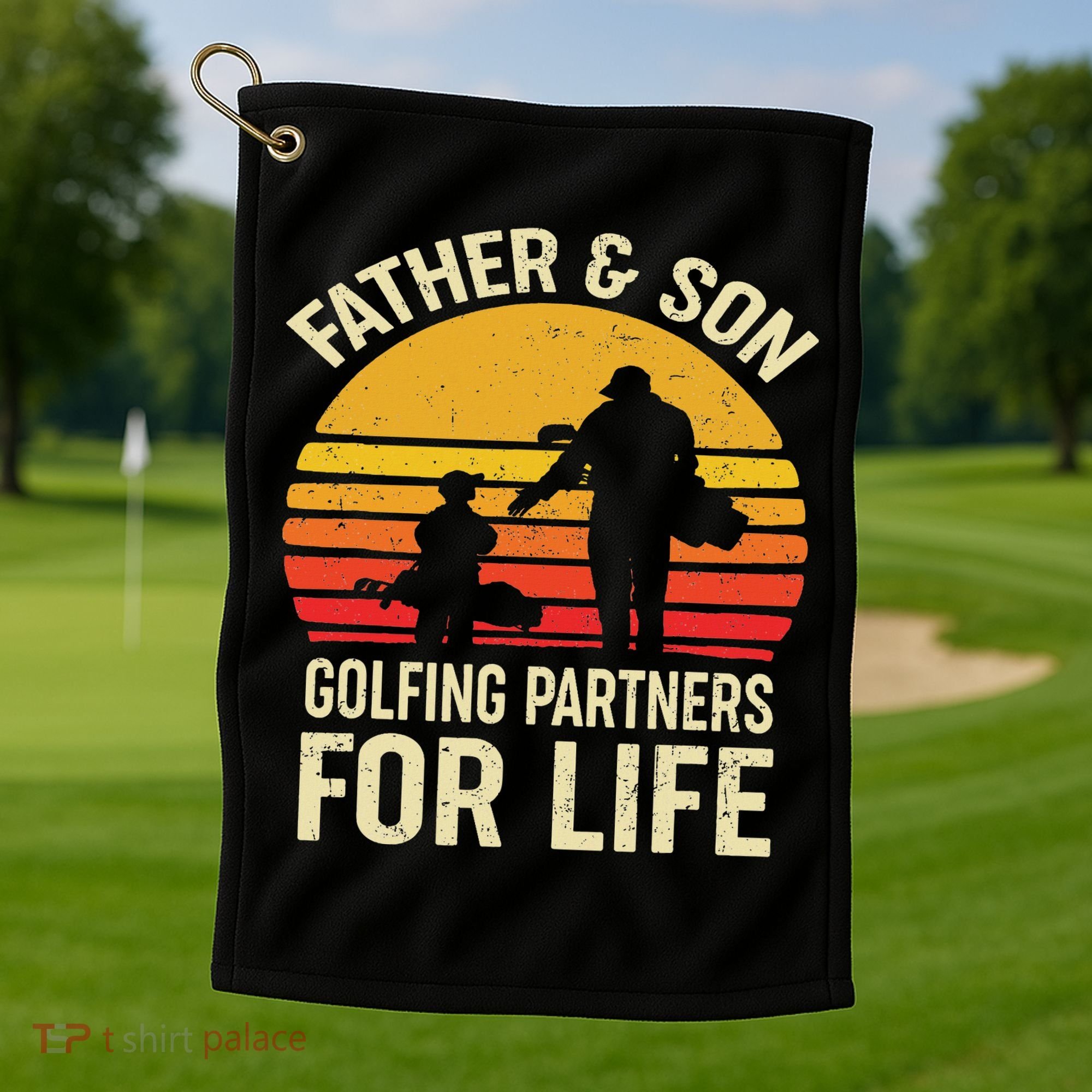 Golf Golfing Father Son Matching Dad Golf Towel